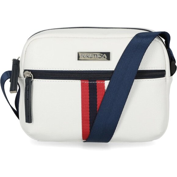 Women's Bowline White PU Leather Candid Camera Shoulder Strap Crossbody Bag - Picture 2 of 5